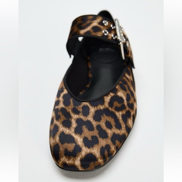ZARA ANIMAL PRINT BALLET FLATS - Picture 3 of 5